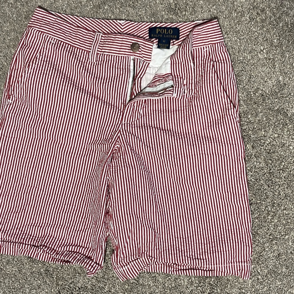 Polo by Ralph Lauren Red and White Striped Kids Shorts